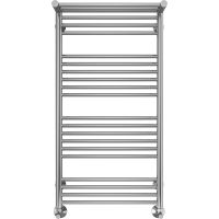 Водяной полотенцесушитель Terminus Аврора П20 500х1000 4670078529442 с полкой Хром, нижнее подключение, G 1/2" ВР, с угловым соединением — фото 2, Водяные полотенцесушители