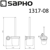 Ершик для унитаза Sapho Diamond 1317-08 Хром — фото 2, Ершики для унитаза