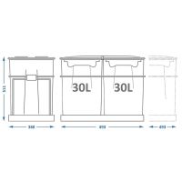 Товар: Система сортировки мусора Alveus Albio 40 2x30 L 1090338 Серая - фото 3 Система сортировки мусора Alveus Albio 40 2x30 L 1090338 Серая — фото 3, Мусорные ведра