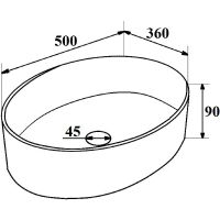 Раковина-чаша Runo Ovale 50 00-00001359 Белая — фото 3, Раковины накладные