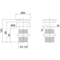 Донный клапан Allen Brau Priority 5.31023-MG click-clack Графит брашированный — фото 3, Донные клапаны