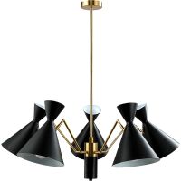 Люстра Crystal Lux Joven SP5 Gold Black Черная Золото — фото 1, Люстры