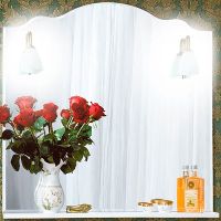 Зеркало Бриклаер Анна 90 4627125411380 с подсветкой Белое глянцевое — фото 1, Зеркала в ванную комнату