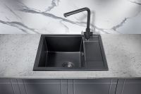 Товар: Кухонная мойка Milacio Navarra 60 Cuarzo MC.77071 Черная матовая - фото 3 Кухонная мойка Milacio Navarra 60 Cuarzo MC.77071 Черная матовая — фото 3, Кухонные мойки