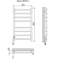 Электрический полотенцесушитель Ника Way-2 80/50 Хром — фото 2, Электрические полотенцесушители