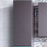 Подвесной шкаф Бриклаер Кристалл 35 4627125414626 Софт Графит Ясень Анкор темный — фото 1, Мебель для ванной