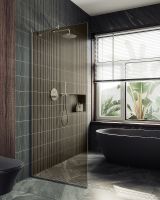 Товар: Душевая перегородка Maybah Glass MGD-702-5у 690x1950 в узком профиле Хром матовый стекло бронзовое - фото 2 Душевая перегородка Maybah Glass MGD-702-5у 690x1950 в узком профиле Хром матовый стекло бронзовое — фото 2, Душевые перегородки