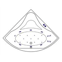 Акриловая ванна Excellent Glamour 150x150 WAEX.GLA15.ULTRA.CR с гидромассажем — фото 10, Ванны