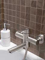 Смеситель для ванны Ростовская Мануфактура Сантехники SUS124-009E Нержавеющая сталь — фото 1, Смесители