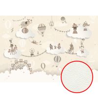 Фреска детская Ortograf Little Friends 34407 Фактура флок FLK Флизелин (4,4*3) Бежевый, Животные/Мультимедия — фото 1, Фрески