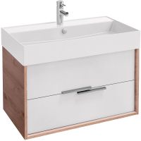 Тумба под раковину Jacob Delafon Vivienne 80 EB1667-E75-J5 подвесная Белая глянцевая Дуб давос натуральный — фото 1, Тумбы под раковину