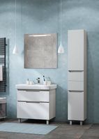 Шкаф пенал Aquaton Dakota 34 1A203203DAAY0 подвесной Белый Выбеленное дерево — фото 8, Пеналы для ванной комнаты