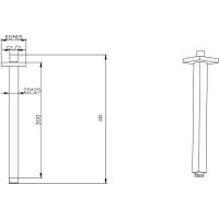 Кронштейн для верхнего душа Boheme Qubic 629-QUBIC-B Черный матовый — фото 2, Душевое оборудование. Душевая программа