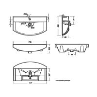 Раковина Sanita Luxe Best 75 WB.FN/Best/75-C/WHT.G/S1 Белая — фото 6, Раковины встраиваемые сверху
