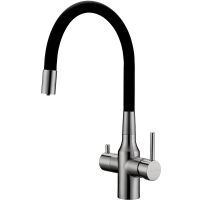 Смеситель для кухни Paulmark Salix Sa213419-NI Никель — фото 1, Смесители для кухни