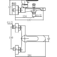 Смеситель для ванны Aquanet Passion AF300-20B 243295 Черный — фото 5, Смесители