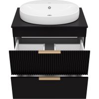 Тумба с раковиной Brevita Enfida 70 Черная матовая арт-УТ000015616 — фото 3, Тумбы с раковиной