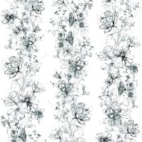 Панно Marburg Crush Motion 63455 Винил на флизелине (2,1*2,7) Белый/Черный, Цветы — фото 1, Обои для стен