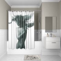 Шторка для ванны Iddis Basic 200x180 B27P218i11 Черная Белая — фото 1, Аксессуары для туалета