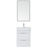 Тумба с раковиной Aquanet Ирис new 50 подвесная Белый глянец арт-312422 — фото 8, Тумбы с раковиной