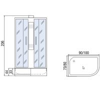 Товар: Душевая кабина Мономах Б/К 100x80x44 МЗ L 10000005829 без гидромассажа - фото 5 Душевая кабина Мономах Б/К 100x80x44 МЗ L 10000005829 без гидромассажа — фото 5, Душевые кабины
