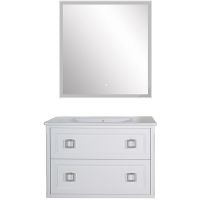 Комплект мебели для ванной ASB-Woodline Рома 100П подвесной Белый — фото 1, Комплекты мебели для ванной