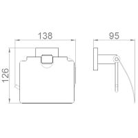 Держатель туалетной бумаги Nofer Barcelona 16917.N с крышкой Черный — фото 2, Держатели туалетной бумаги