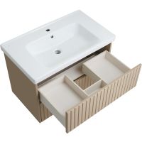 Товар: Тумба под раковину ASB-Woodline Риола 80 12411 подвесная Капучино - фото 2 Тумба под раковину ASB-Woodline Риола 80 12411 подвесная Капучино — фото 2, Мебель для ванной