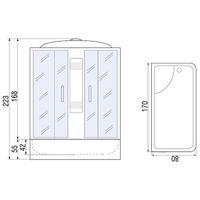 Душевой бокс River Nara 170x80 МТ 10000003026 с поддоном — фото 5, Душевые боксы