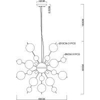 Люстра Artelamp Molecule A8313SP-9CC Хром — фото 4, Люстры
