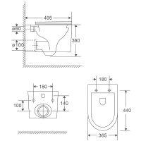 Унитаз Point Деметра подвесной с сиденьем Микролифт арт-PN41121 — фото 7, Подвесные унитазы
