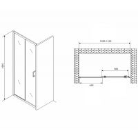 Товар: Душевая дверь Abber Schwarzer Diamant 110 AG301105 профиль Хром стекло прозрачное - фото 4 Душевая дверь Abber Schwarzer Diamant 110 AG301105 профиль Хром стекло прозрачное — фото 4, Раздвижные душевые двери