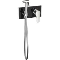 Гигиенический душ со смесителем Teska Elsa BTK6420B Хром Черное стекло — фото 1, Гигиенические души