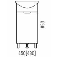 Тумба под раковину Corozo Лея 45 SD-00001490 Белая — фото 4, Мебель для ванной