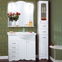 Товар: Зеркало Бриклаер Анна 90 4627125411380 с подсветкой Белое глянцевое - фото 2 Зеркало Бриклаер Анна 90 4627125411380 с подсветкой Белое глянцевое — фото 2, Зеркала в ванную комнату