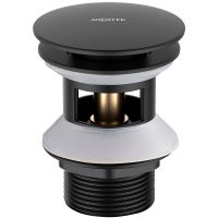 Донный клапан Aquatek AQ6002MB click-clack Черный матовый — фото 1, Донные клапаны