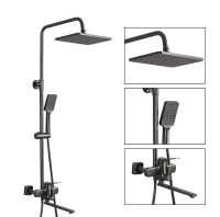 Душевая система Frap H62-9 Оружейная сталь арт-F2462-9 — фото 3, Душевые стойки