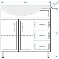 Тумба под раковину Stella Polar Концепт 80 R SP-00000130 Белая — фото 4, Тумбы под раковину