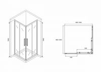 Душевой уголок Abber Schwarzer Diamant 100х100 AG02100BH профиль Черный стекло прозрачное — фото 5, Квадратные душевые уголки