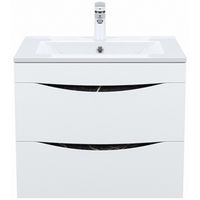 Тумба с раковиной Iddis Cloud 60 подвесная Белая матовая Черный мрамор арт-CLO60B0i95K — фото 2, Тумбы с раковиной