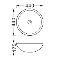 Раковина-чаша Aquatek 44 AQ5354-MG Серая матовая — фото 2, Раковины накладные