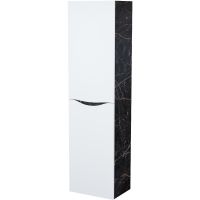 Шкаф пенал Iddis Cloud 40 CLO40B0i97 подвесной Белый матовый Черный мрамор — фото 1, Пеналы для ванной комнаты