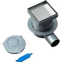 Душевой трап Logan L005-100 306895 с решеткой Нержавеющая сталь / под плитку — фото 2, Трапы для душа