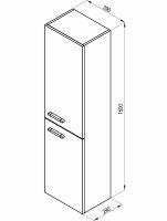 Товар: Шкаф пенал Ravak Chrome 39 L X000000542 подвесной Белый глянец - фото 4 Шкаф пенал Ravak Chrome 39 L X000000542 подвесной Белый глянец — фото 4, Мебель для ванной