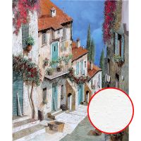 Фреска Ortograf Городской пейзаж живопись 11754 Фактура бархат FX Флизелин (2,2*2,7) Белый/Голубой/Бежевый, Город/Цветы/Живопись — фото 1, Фрески