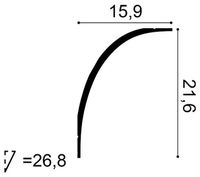 Карниз Orac Decor C990 2000x159x216 мм — фото 2, Карнизы