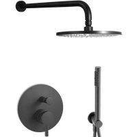 Душевая система Paffoni Light KITLIG015NO Черная матовая — фото 1, Встраиваемые душевые комплекты