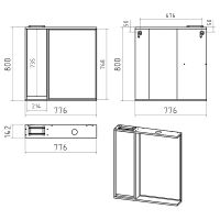 Товар: Зеркало со шкафом Brevita Balaton 80 L BAL-04080-01-01Л с подсветкой Белое матовое Серое матовое - фото 7 Зеркало со шкафом Brevita Balaton 80 L BAL-04080-01-01Л с подсветкой Белое матовое Серое матовое — фото 7, Мебель для ванной