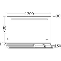 Зеркало Burgbad Fiumo 120 SFXP120FOT2 с подсветкой с подогревом с сенсорным выключателем — фото 3, Мебель для ванной