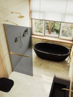 Товар: Душевая перегородка Maybah Glass MGD-735-3ш 890x1950 в широком профиле Золото стекло графитовое - фото 4 Душевая перегородка Maybah Glass MGD-735-3ш 890x1950 в широком профиле Золото стекло графитовое — фото 4, Душевые перегородки